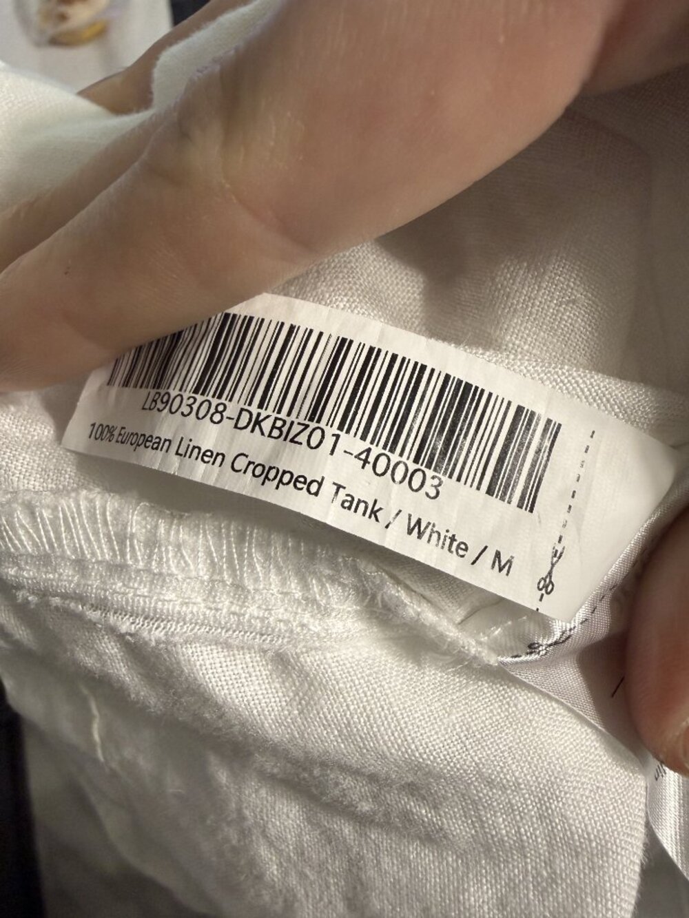 Quince 100% European Linen Cropped Tank White - M - Picture 5 of 6